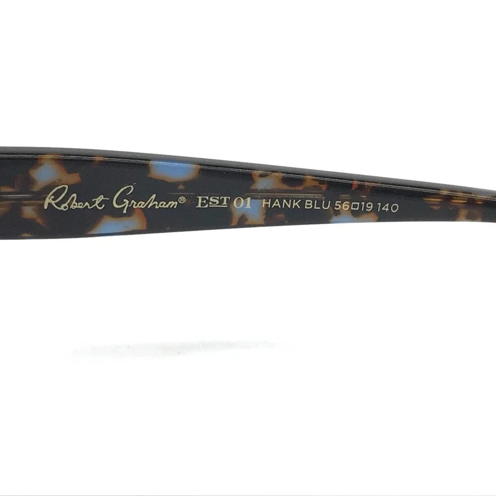 Robert Graham Sunglasses HANK BLU Blue Brown Square Frames w/ Blue Mirror Lenses